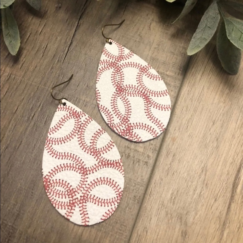 Play Ball Leather Earrings
